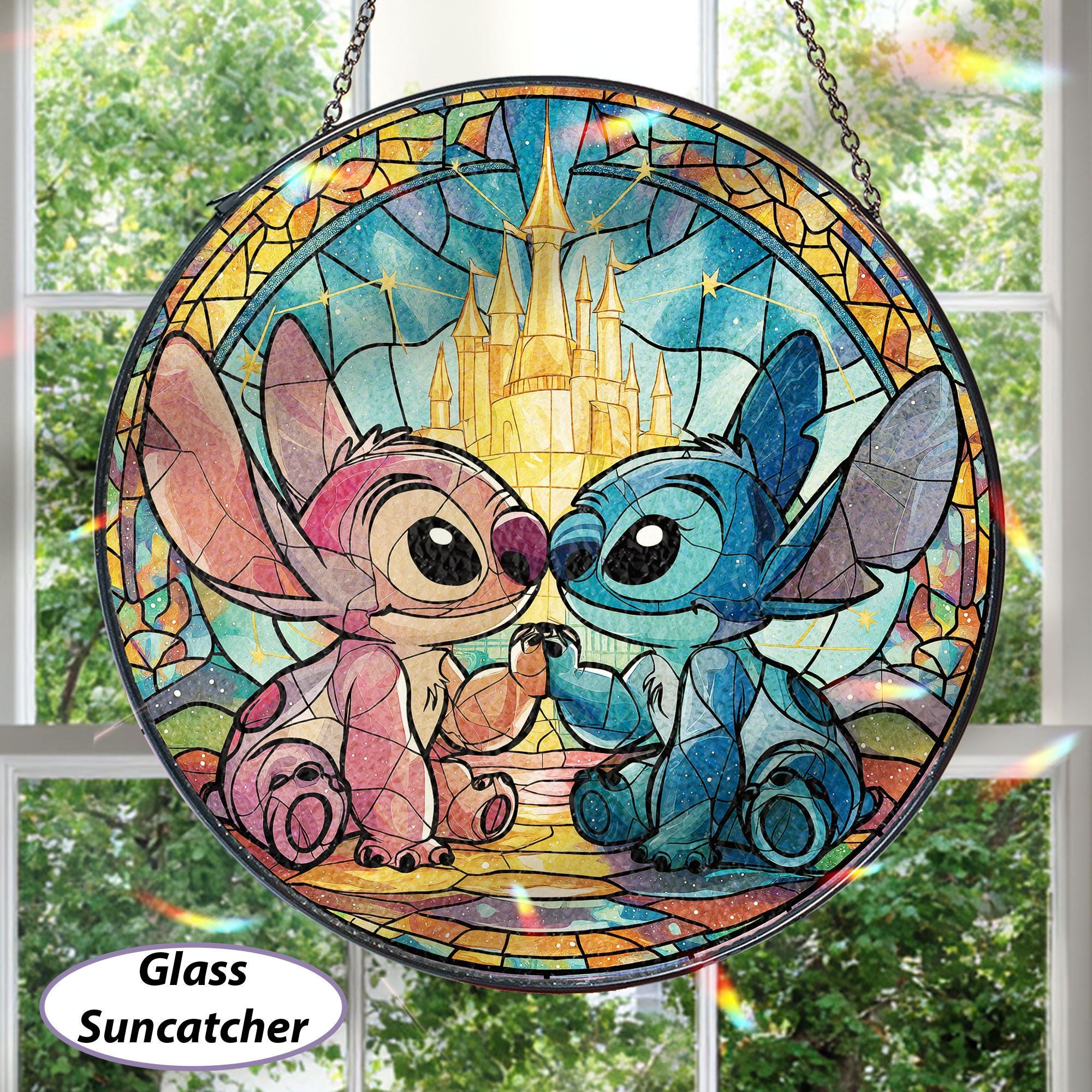 Married Stitch Angel Custom Suncatcher, Lilo & Stitch Castle