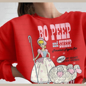 Bo Peep and Sheep Toy Story Shirt, Toy Story Charactres Group, Retro Bo Beep & Sheep Advertisement Shirt, Toy Story 4,Birthday Toy Story Tee image 2