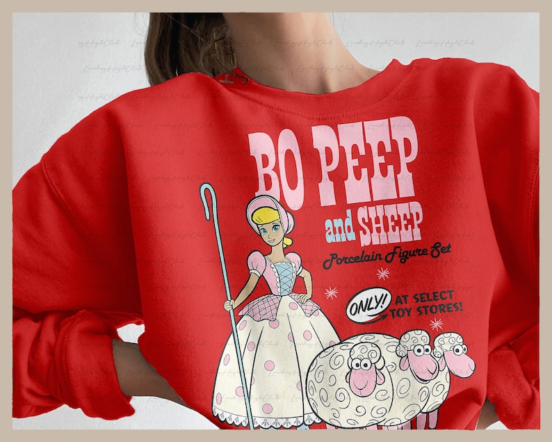 Bo Peep and Sheep Toy Story Shirt, Toy Story Charactres Group, Retro Bo Beep & Sheep Advertisement Shirt, Toy Story 4,Birthday Toy Story Tee image 2