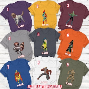 Customized Guardians Of The Galaxy Shirt, Guardians Marvels Comic Hero Shirt, Galaxy Superhero Group Matching, Groot Gamora Rocket, MTA473