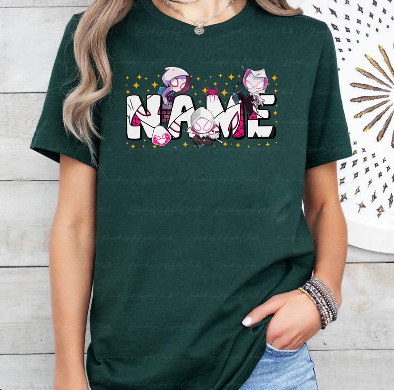 Custom MCU Amazing Spider Gwen Shirt, Chibi Avengers Spider Gwen Costume, Marvel Super Hero Team Shirt, MCU Disney Girls Trip Shirt, NVA756 bild 6