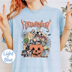 Toy Story Skeleton Spiderweb Shirt, Pixar Halloween Toy Story Shirt, Buzz Woody Jessie Slinky Bo Peep, Magic Kingdom Pumpkins Shirt, VTB252