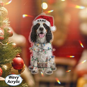 Custom English Springer Spaniel Ornament, Light Wrapped Pet Lover Ornament, Dog Ornament For Xmas Tree, English Springer Spaniel Gift,MYB350