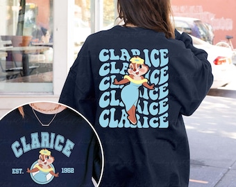 Retro Clarice Chipmunk 2 Sided Sweatshirt, Disney Chip And Dale Clarice Shirt, Mickey Friends Double Trouble Shirt, WDW Family Shirt, MYA238