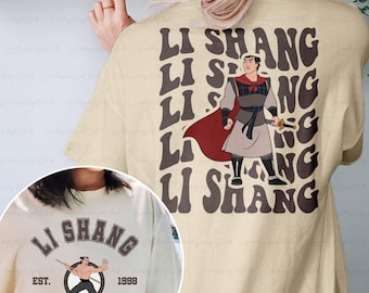 Disney Mulan Li Shang 2 Sided Shirt, Princess Mulan & Li Shang Shirt, Mushu Shan Yu Khan Cri-kee, Disneyland Prince Boy Birthday Gift NVA151