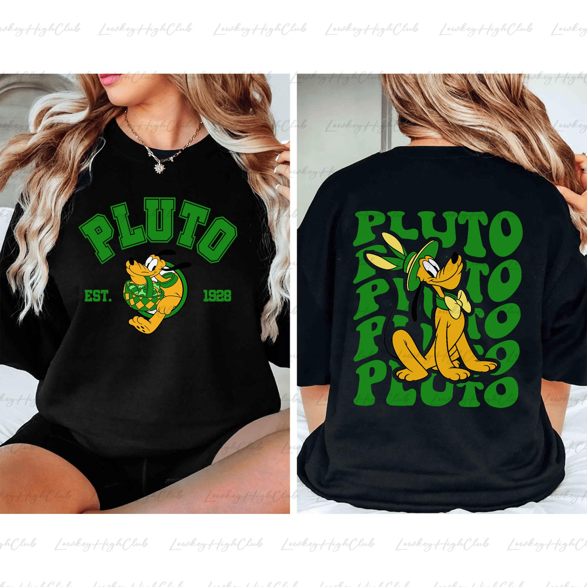 Discover Pluto Easter Bunny 2 Sided Sweatshirt, Disney Happy Easter Pluto Shirt, Friend Of Mickey Holiday Egg Shirt, Epcot Spring Trip Shirt, BYA228