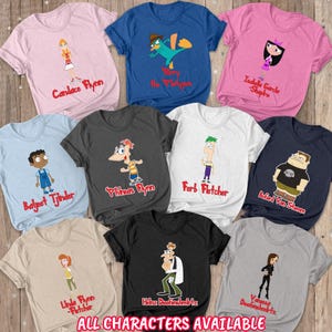 Phineas And Ferb Disney Summer Shirt, Phineas Ferb Characters Shirt, Candace Perry Dr Heinz Isabella Jeremy, Epcot Family Trip Shirt, THA127