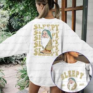 Sleepy Dwarf Disney 2 Sided Sweatshirt, Snow White & 7 Dwarfs Shirt, Sleepy One, Seven Dwarfs Tee, Dwarf Sleep Cosplay,WDW Trip Shirt,MYA213