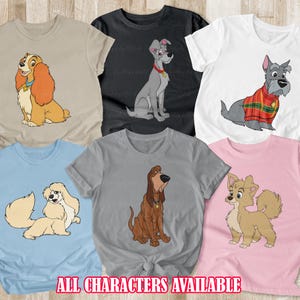 Lady and The Tramp Disney Costumes, Disney Dogs Shirt, Lady Tramp Shirt, Animal Kingdom,Disney Cartoon Vacation Shirt,Dogs Owners Tee,NVA065