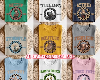 Disney Dragons All Characters Shirt, Toothless Hiccup Light Fury Astrid Cloudjumper, Train Dragons Friend Matching, WDW Family Shirt, VTB222