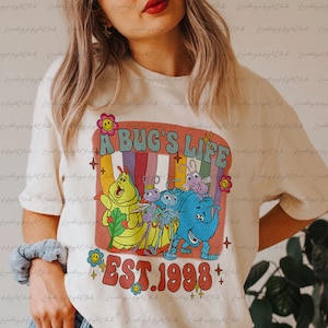 Retro A Bug&#39;s Life EST 1998 Disney Shirt, Disney Pixar A Bug&#39;s Life Group Characters Shirt, Vintage Bugs Life Shirt,Disney Vacation, MYA270