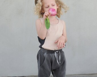 Girls Powder Pink Tank, Toddler Tank Top, Girls Top, Toddler Summer Clothing, Hipster Girls Fashion, Grey And Powder Pink Cotton, SALE