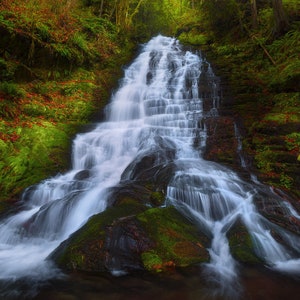 Divergence, waterfalls, waterfall, columbia river gorge, washington, wall art, landscape, photography, photo, nature, photo, print
