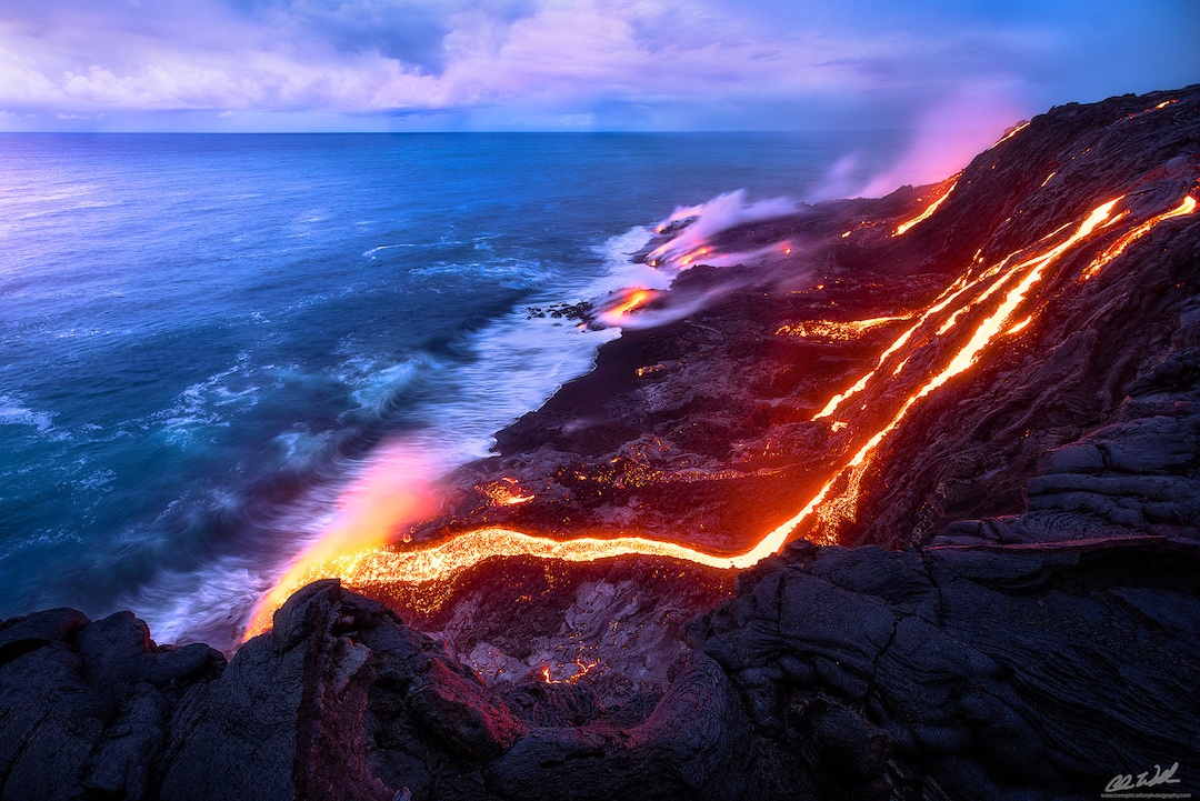 Ohana Lava Hawaii Lava Flow Ocean Coastline Fine Art Etsy