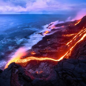 Ohana, lava, Hawaii, lava flow, ocean, coastline, fine art, wall art, photograph, giclee print, big island, nature