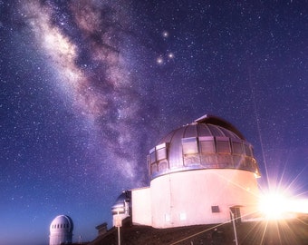 POLI AHU, Mauna Kea, Hawaii, big island, milky way, stars, space, landscape, nature, volcano, mountain, observatory, astronomy