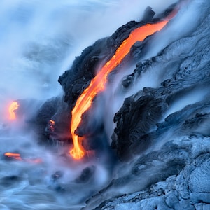 Alive, lava, Hawaii, lava flow, ocean, coastline, fine art, wall art, photograph, giclee print, big island, nature