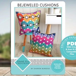 Bejeweld kussen EPP patroon door Lilabelle Lane Creations PDF downloaden met SVG downloaden voor Brother Scan N Cut of Cricut Machines