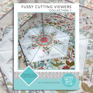 SET of 10 EPP Fussy Cutting Viewers Lilabelle Lane English Paper Piecing / Hexagon / La Passacaglia / Diamond / 6 point Star / Jewel image 1