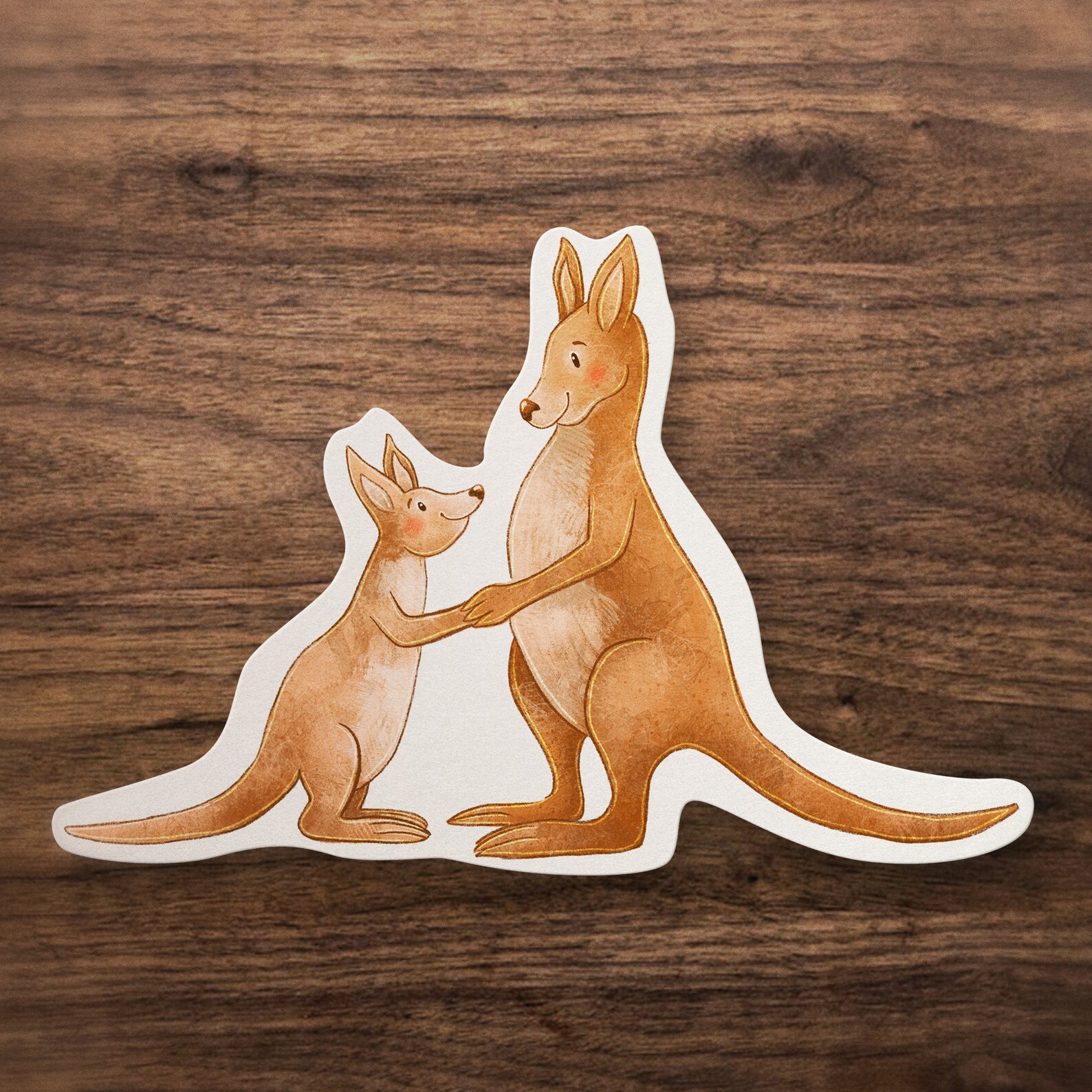 Australian Kangaroo Glossy Sticker/ Cute Kangaroo / Bullet Etsy 日本
