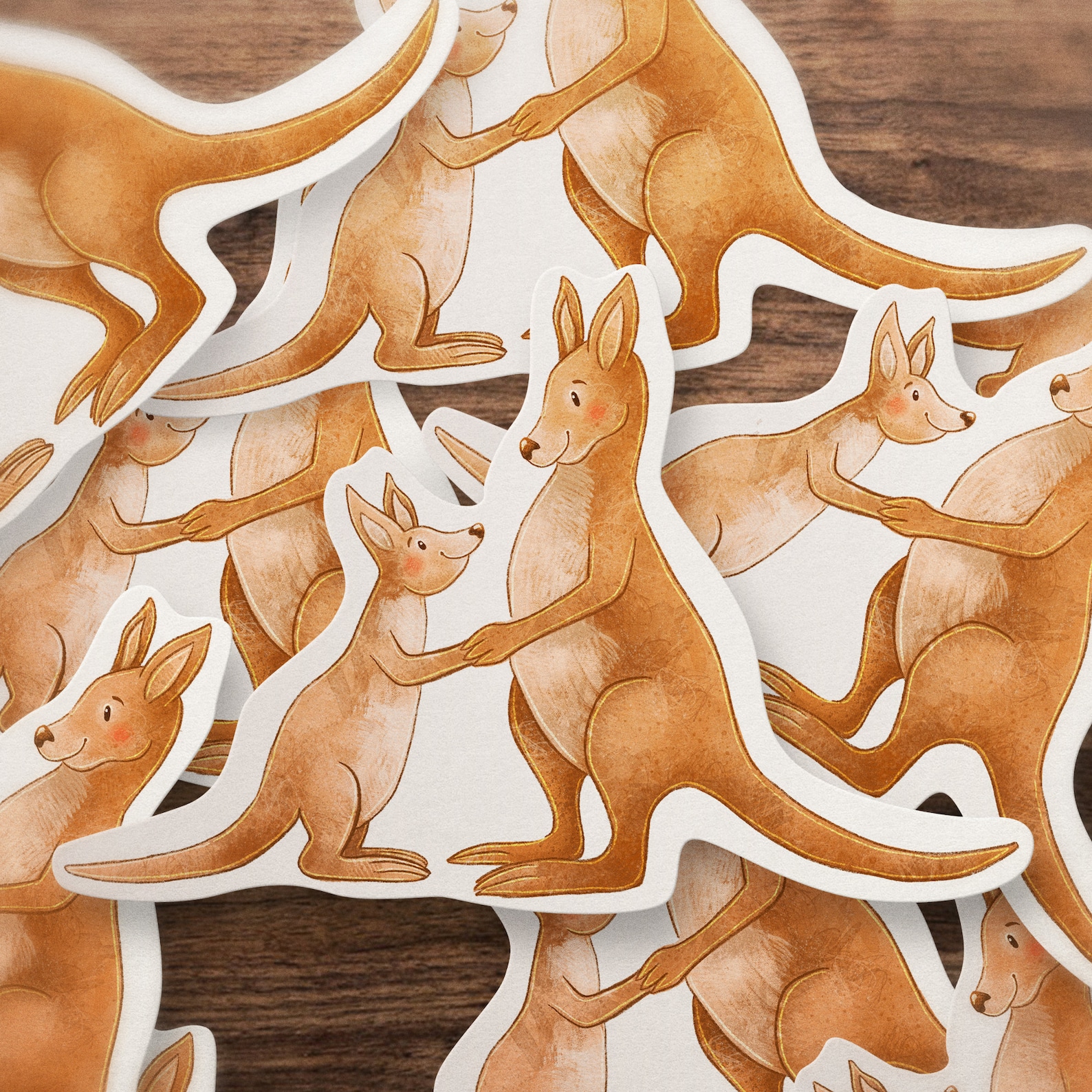 Australian Kangaroo Glossy Sticker/ Cute Kangaroo / Bullet Etsy 日本