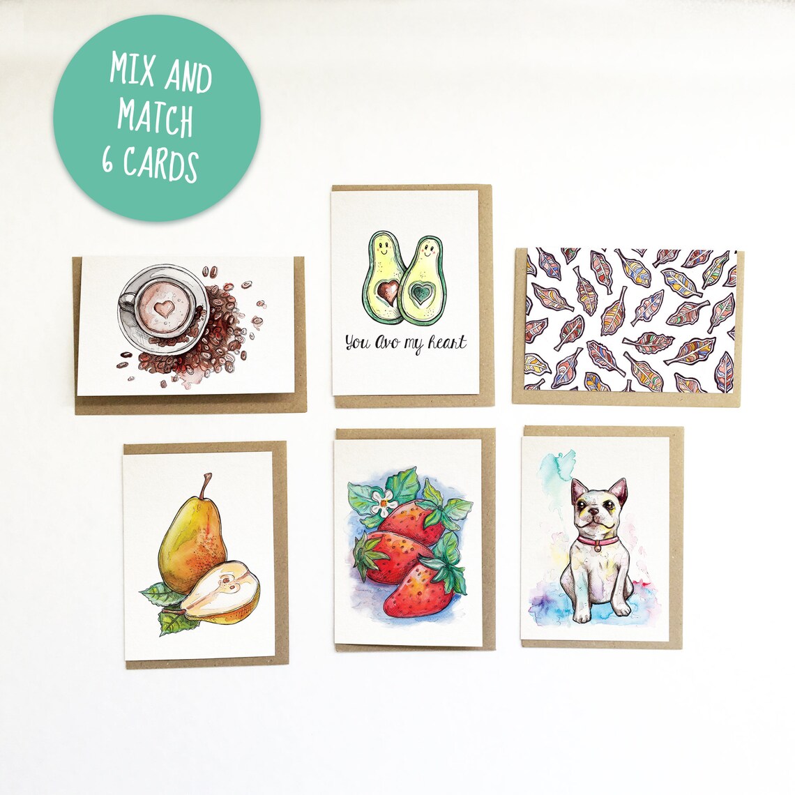 Mix and Match 6 Gift Cards / Greeting Cards/ bulk greeting Etsy