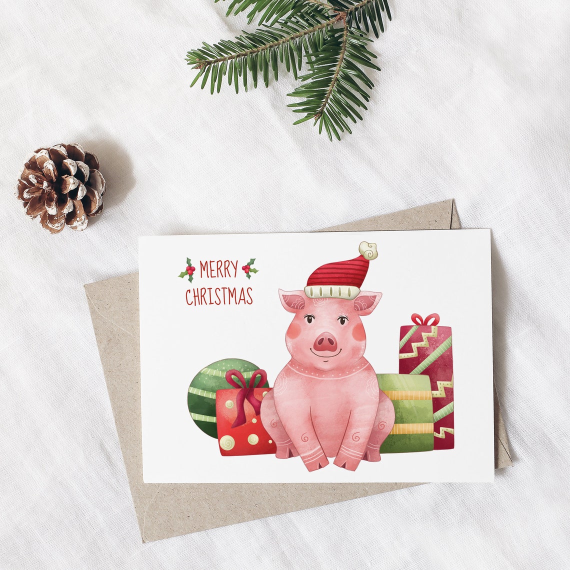 Pig Christmas Cards 