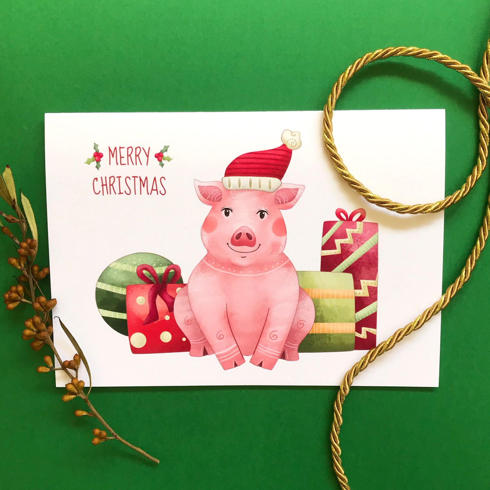 Pig Christmas Cards 