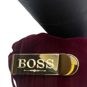 Goud geld clip kaart geldhouder gegraveerd aangepaste gepersonaliseerde baas moeder elke naam monogram ID-kaarten in geschenkdoos verjaardag bruiloft liefde
