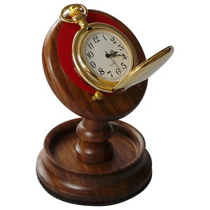 Wooden Pocket Watch Stand Display       Holder and Crafted from real wood universal size Beautiful Quality show off engraved watches fob