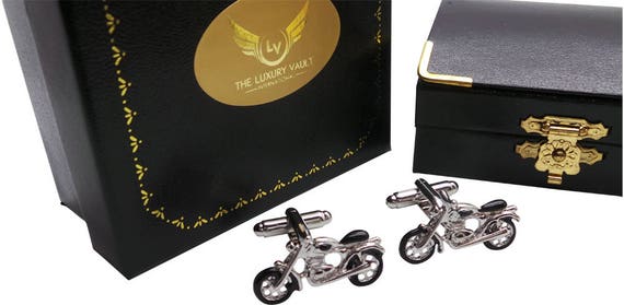 Moto Motocicleta Ciclismo Biker Gemelos /& Grabado Caja De Regalo