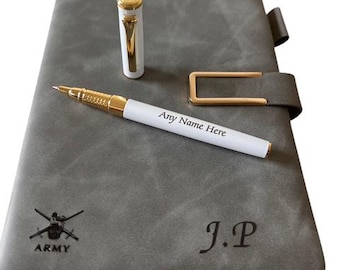 Personalised British Army Leather Journal Engraved Military Set Monogrammed  Engraved Pen Passing Out Gifts for Veterans Military Soldiers