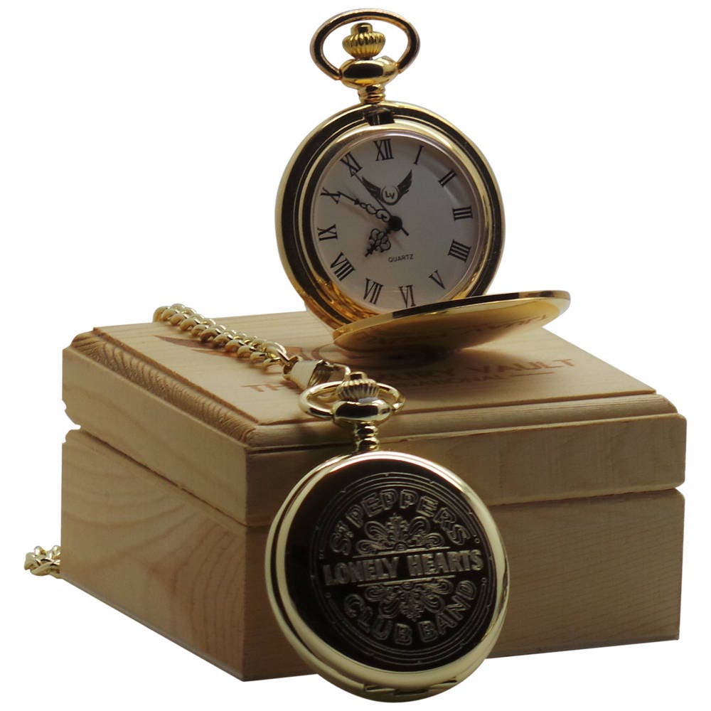 The Beatles Gold Pocket Watch Sgt/ Pepper Custom Engraved