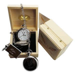 Mike Tyson Signed Pocket Watch and Keychain Gift Set Autographed Boxing Memorabilia  with Chain Gift Box and Certificate Engraved in Case