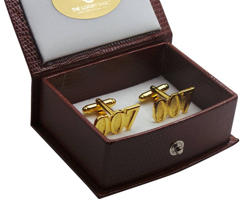 007 Cufflinks 24k Gold Coated James Bond in Luxurious Gift ...