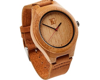 Unisex Wrist Watch Engraved Personalised Wooden Genuine Real Suede Leather Mens Women Designer Wristwatch Wood Gift Box Luxury Personalized