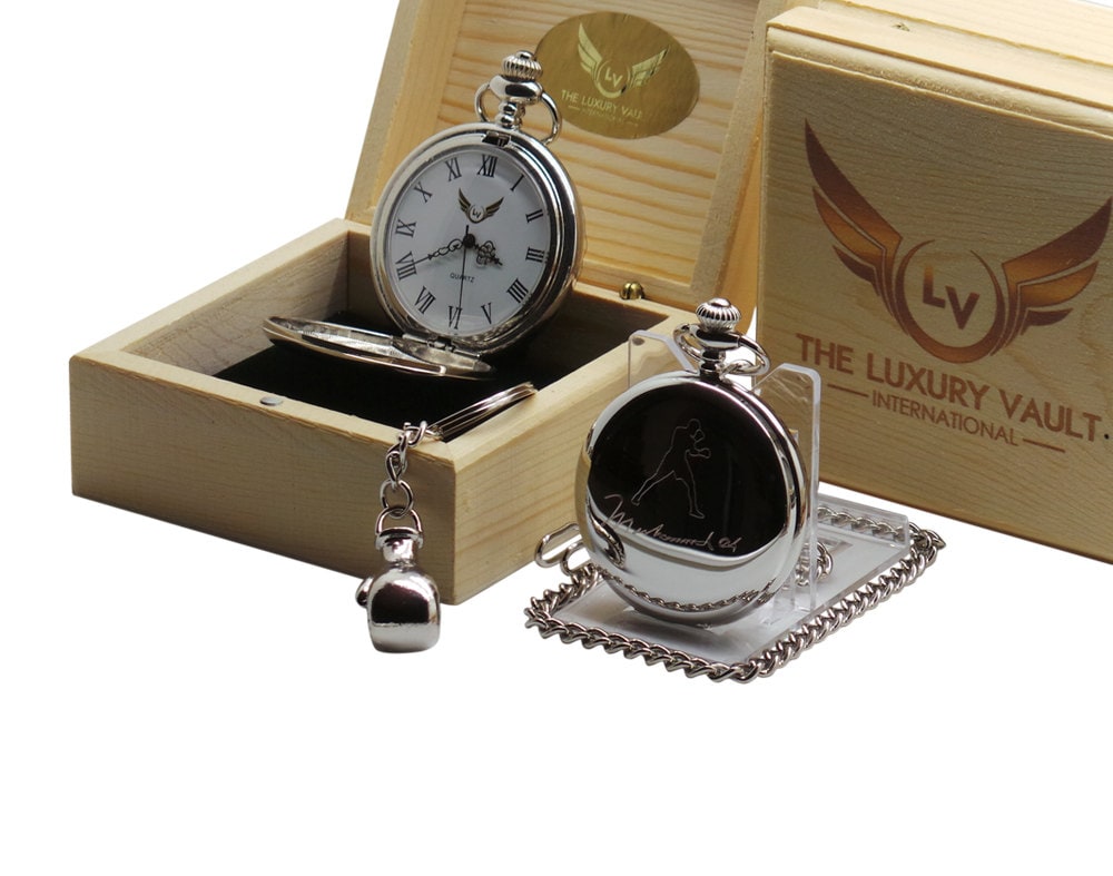 Muhammad Ali Signed Pocket Watch and Boxing Glove keychain | Etsy