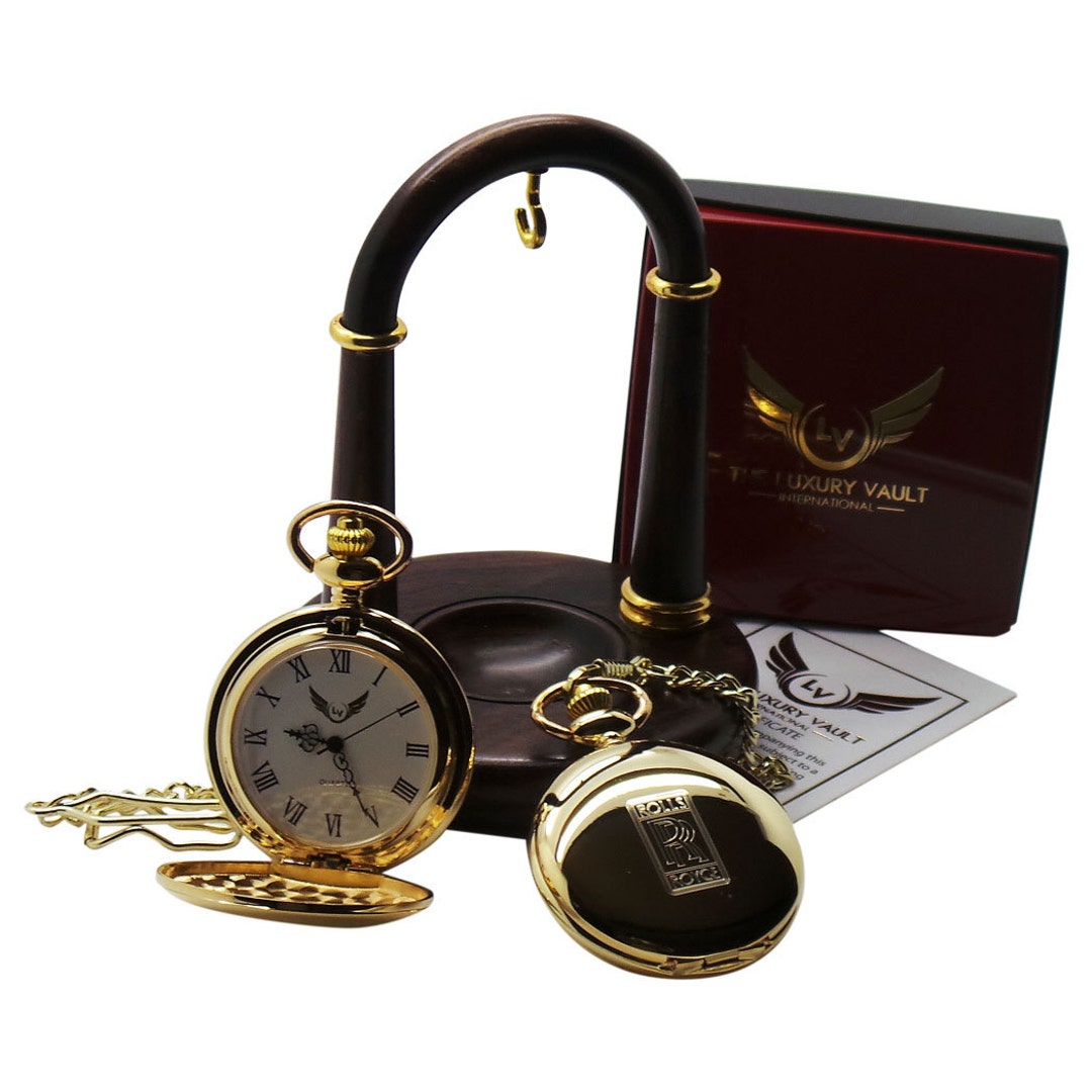 Buy Rolls Royce Gold Pocket Watch Custom Free Engraving Wooden