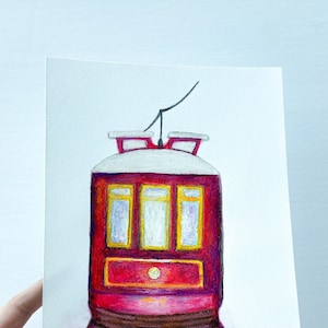 New Orleans Streetcar Oil Pastel