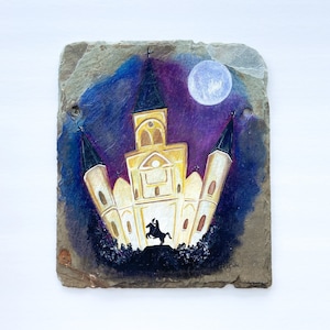 St Louis Cathedral Painting on New Orleans Roof Slate