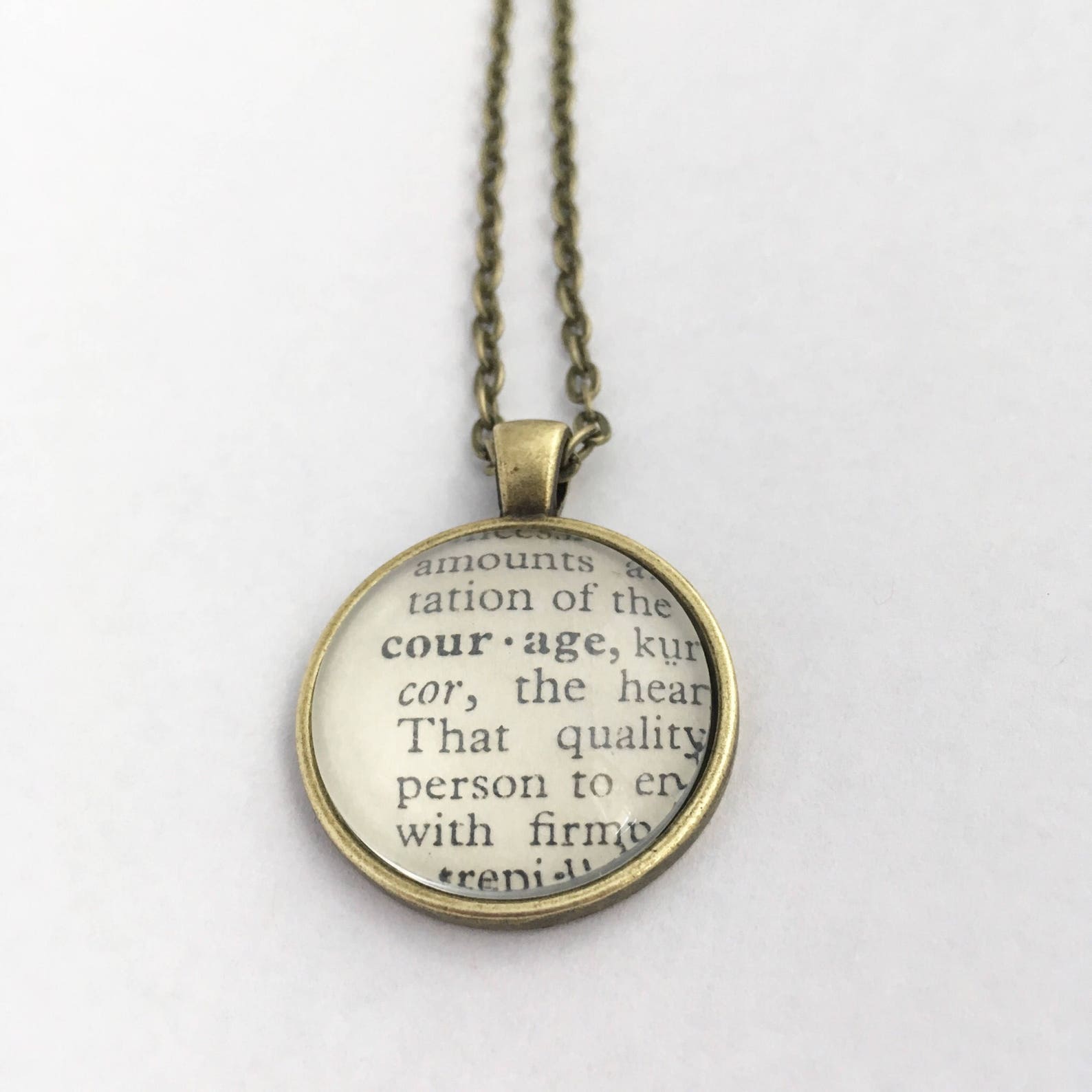 COURAGE Dictionary Necklace Courage Necklace Word Of The Etsy