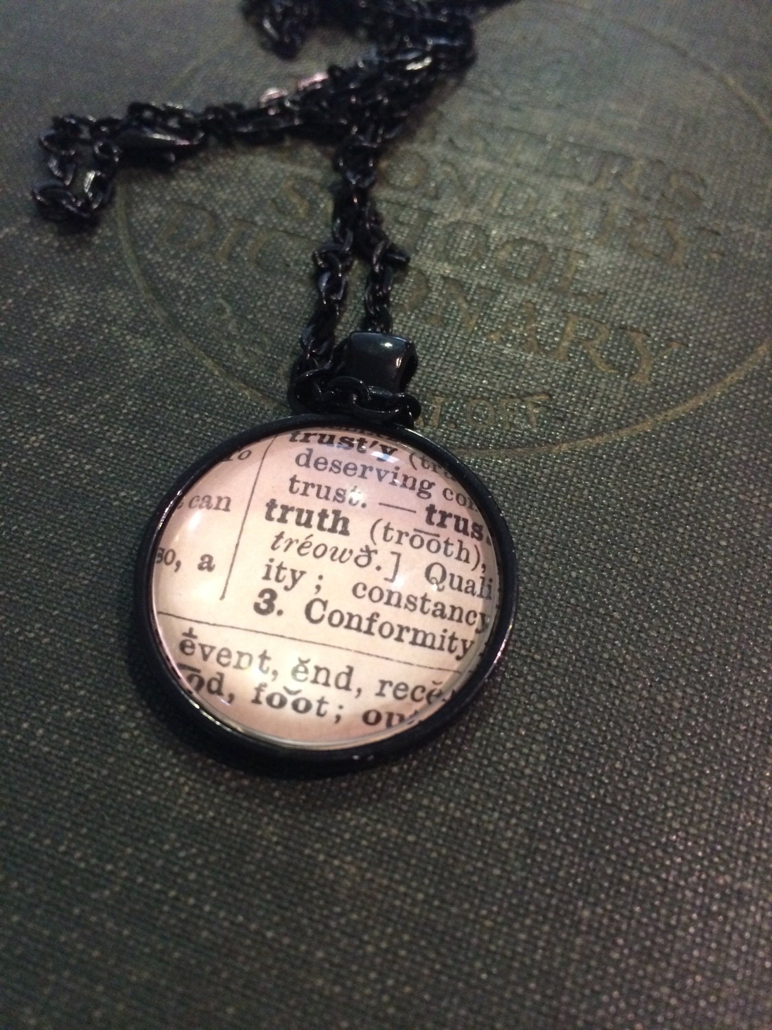 TRUTH Dictionary Necklace Truth Necklace Word Of The Year Etsy