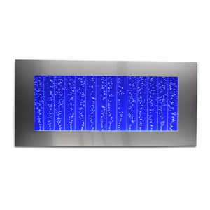 Silver Frame Large Horizontal Wall Mount LED 45" 500WM LED Bubble Wall Aquarium LED Lighting Indoor Panel Water Fall Fountain Water Feature