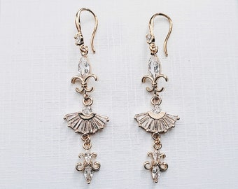 Gatsby style earrings, Art deco earrings, Gatsby Bridal earrings, Gatsby earrings, vintage earrings, 1920s earrings, chandelier earrings