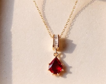 Ruby Art deco necklace, Red Art deco necklace, Art nouveau Gatsby necklace, Ruby art deco necklace, Bridal ruby necklace,, Bridesmaid gift