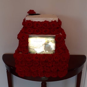 Große 3-stufige Kartenbox, rote Rosen Box, 200+ Hochzeitskartenhalter, Die Schöne und das Biest Kartenbox, Disney Hochzeitskartenhalter