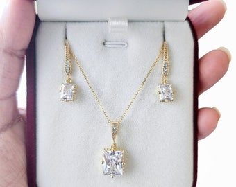 Art Deco Crystal Earrings, Gold Plated Geometric Dangle, 1920s Style