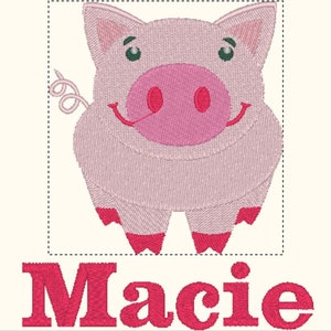 Pig Trio Country Farmhouse Kitchen Dish Towel, Pink Pigs Embroidery Design,  Made in the USA