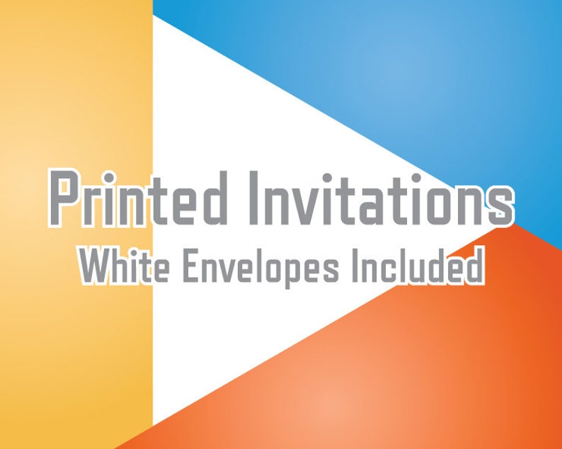 Printed Invitations / Cards Cardstock Paper Includes White Etsy