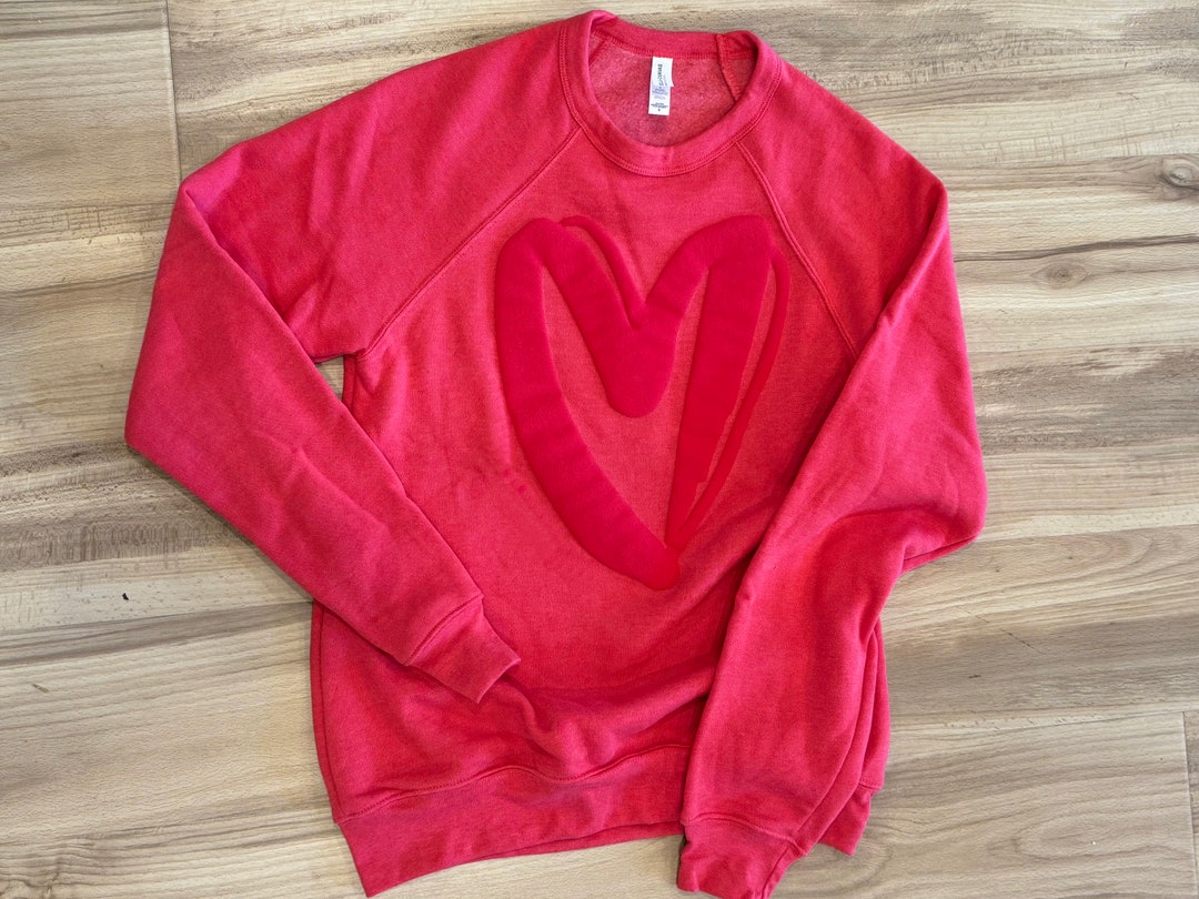 Puff Vinyl Heart Love Valentine's Day Super Soft Bella Canvas ...